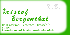 kristof bergenthal business card